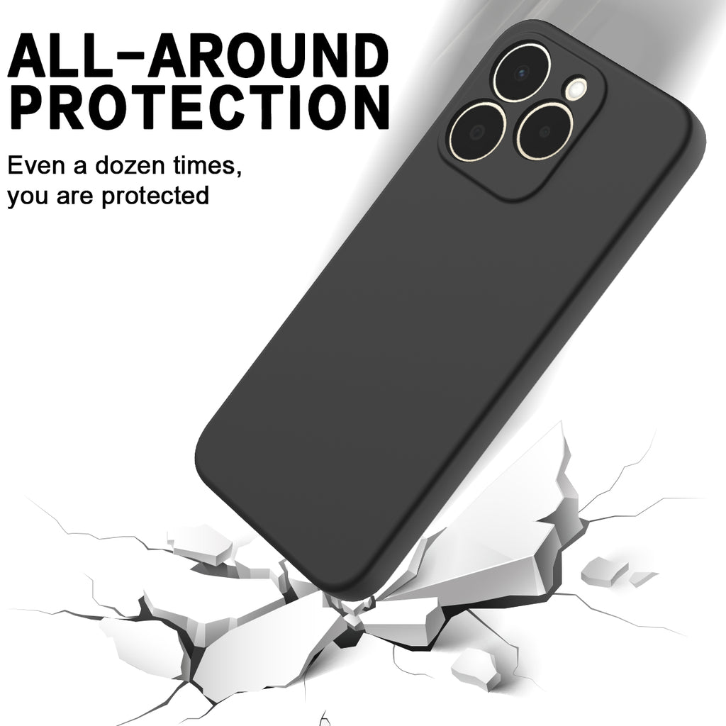 For Realme 15T 5G Liquid Silicone Case Phone Back Cover with Hand Strap