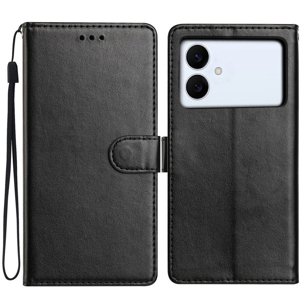For Samsung Galaxy S26 Edge Leather Case Wallet Stand Phone Cover with Handy Strap