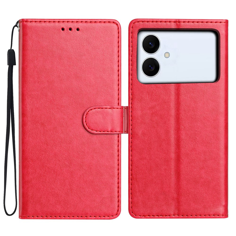 For Samsung Galaxy S26 Edge Leather Case Wallet Stand Phone Cover with Handy Strap