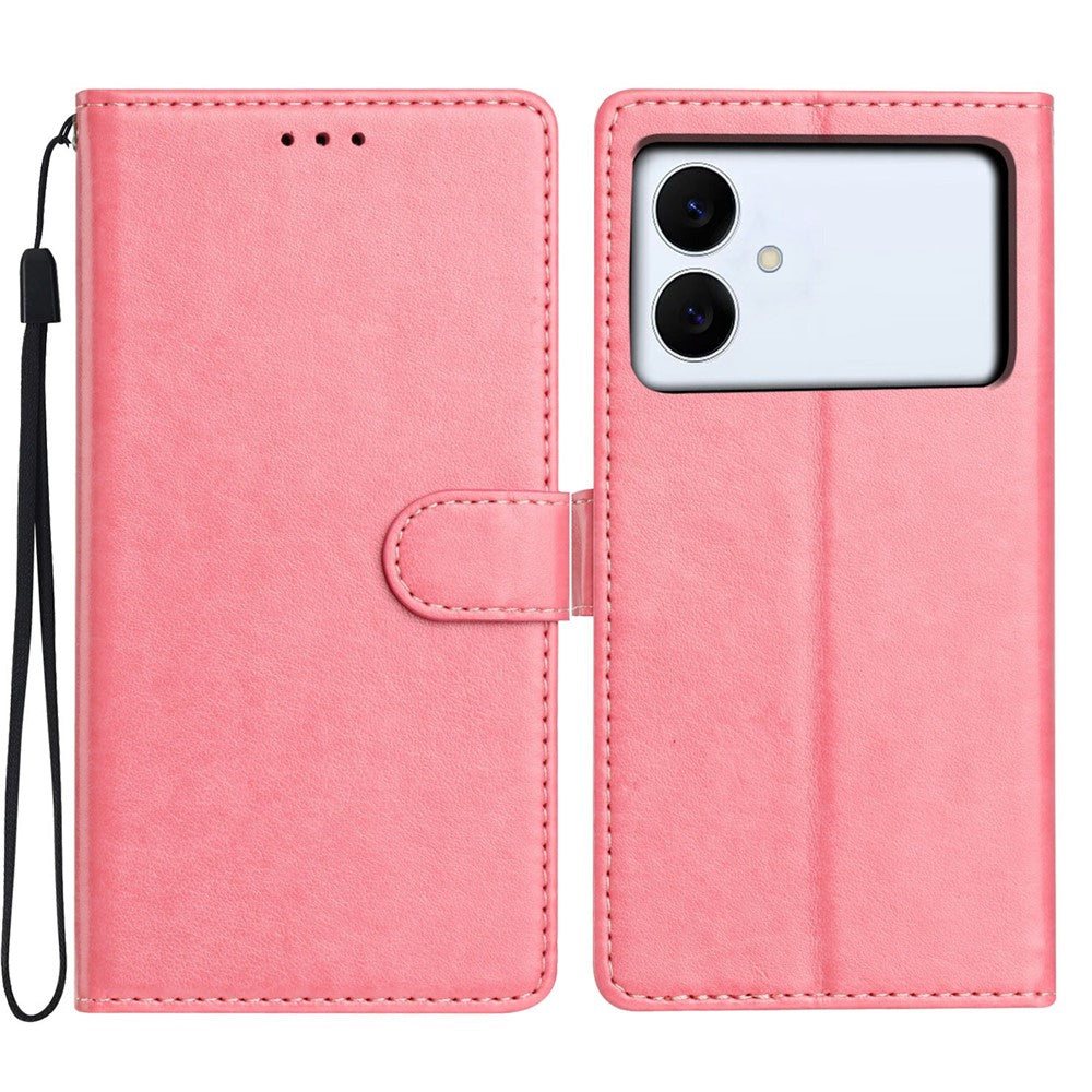 For Samsung Galaxy S26 Edge Leather Case Wallet Stand Phone Cover with Handy Strap