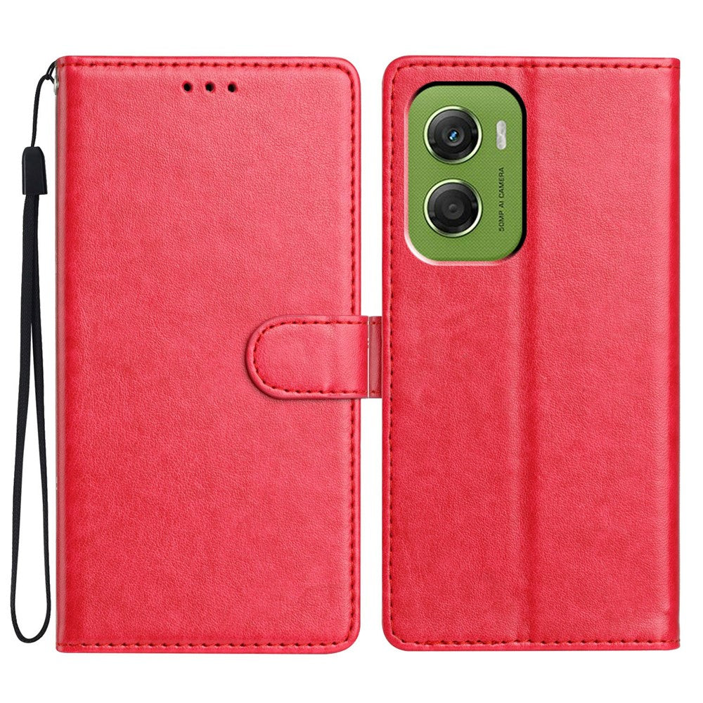 For Motorola Moto G06 4G Leather Case Wallet Stand Phone Cover with Handy Strap