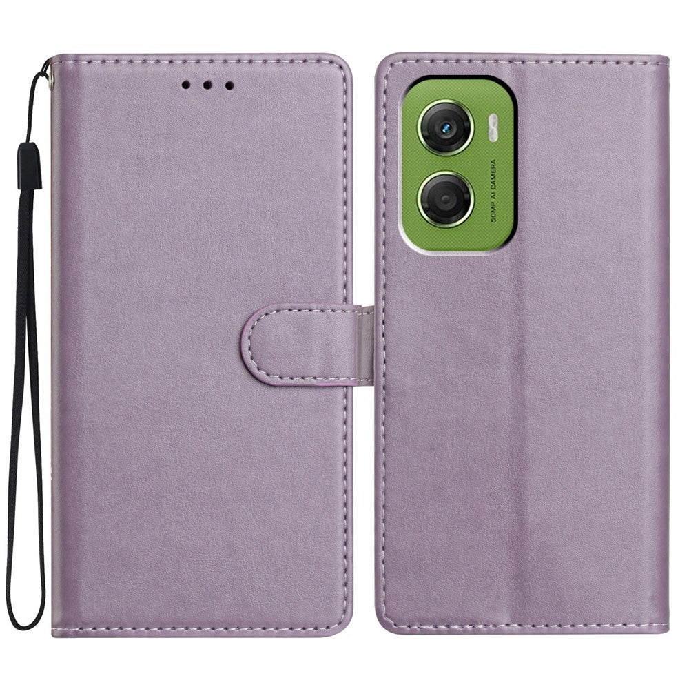 For Motorola Moto G06 4G Leather Case Wallet Stand Phone Cover with Handy Strap