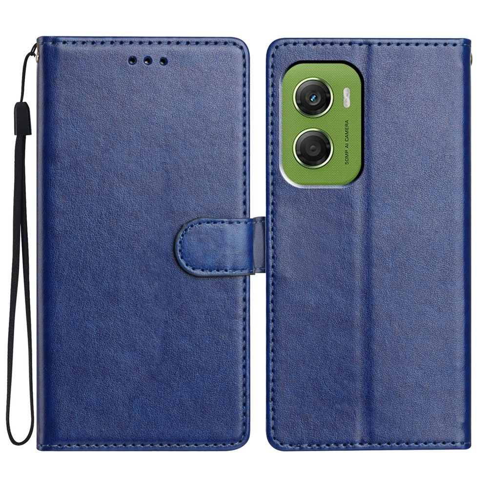 For Motorola Moto G06 4G Leather Case Wallet Stand Phone Cover with Handy Strap