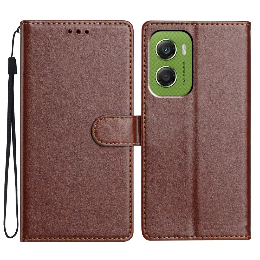 For Motorola Moto G06 4G Leather Case Wallet Stand Phone Cover with Handy Strap