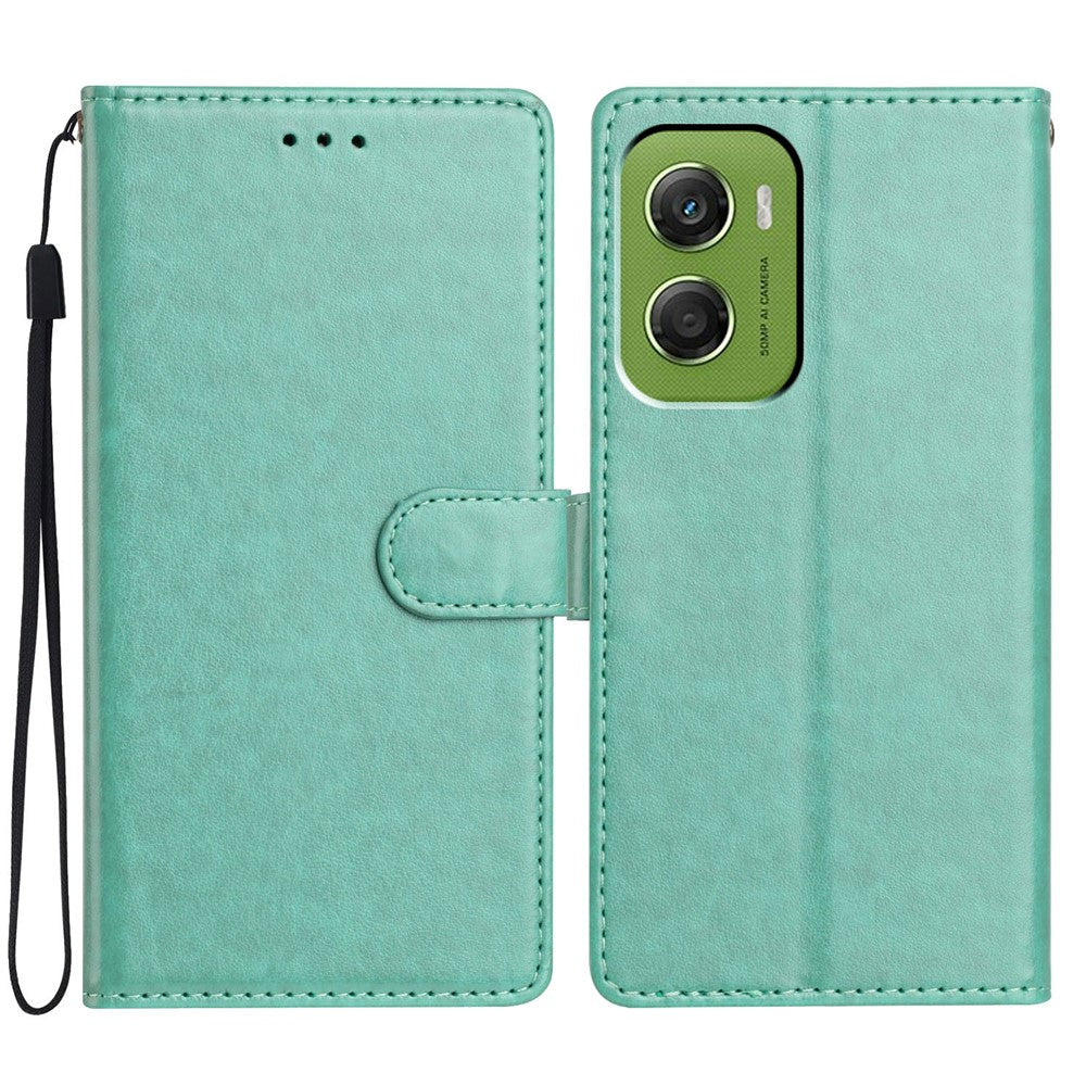 For Motorola Moto G06 4G Leather Case Wallet Stand Phone Cover with Handy Strap
