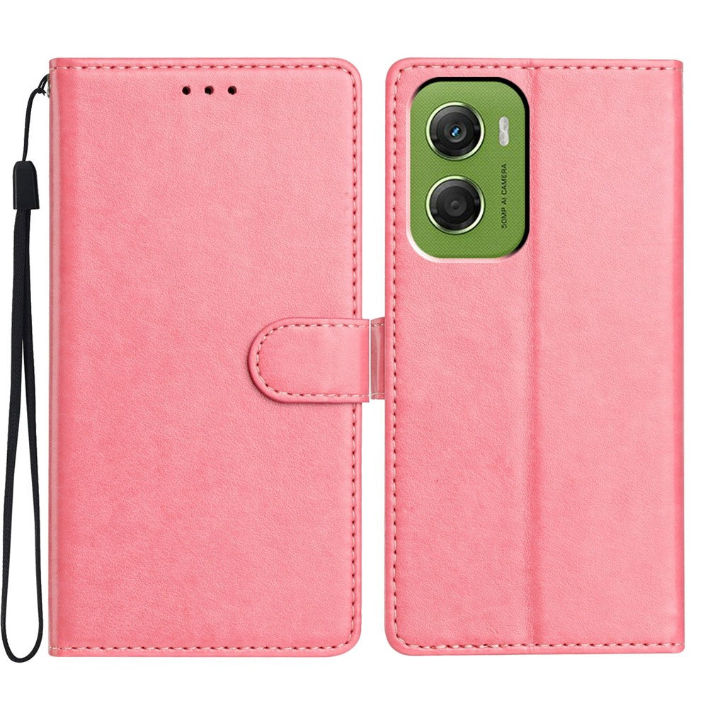For Motorola Moto G06 4G Leather Case Wallet Stand Phone Cover with Handy Strap