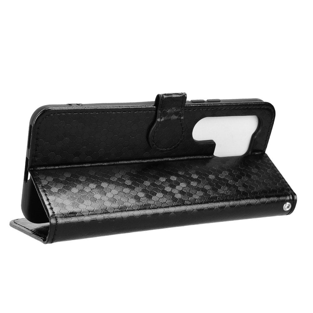 For itel Super 26 Ultra Wallet Case Dot Pattern Imprint PU Leather Phone Cover with Wrist Strap