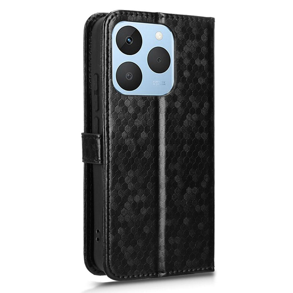 For Realme 15T 5G Wallet Case Dot Pattern Imprint PU Leather Phone Cover with Wrist Strap