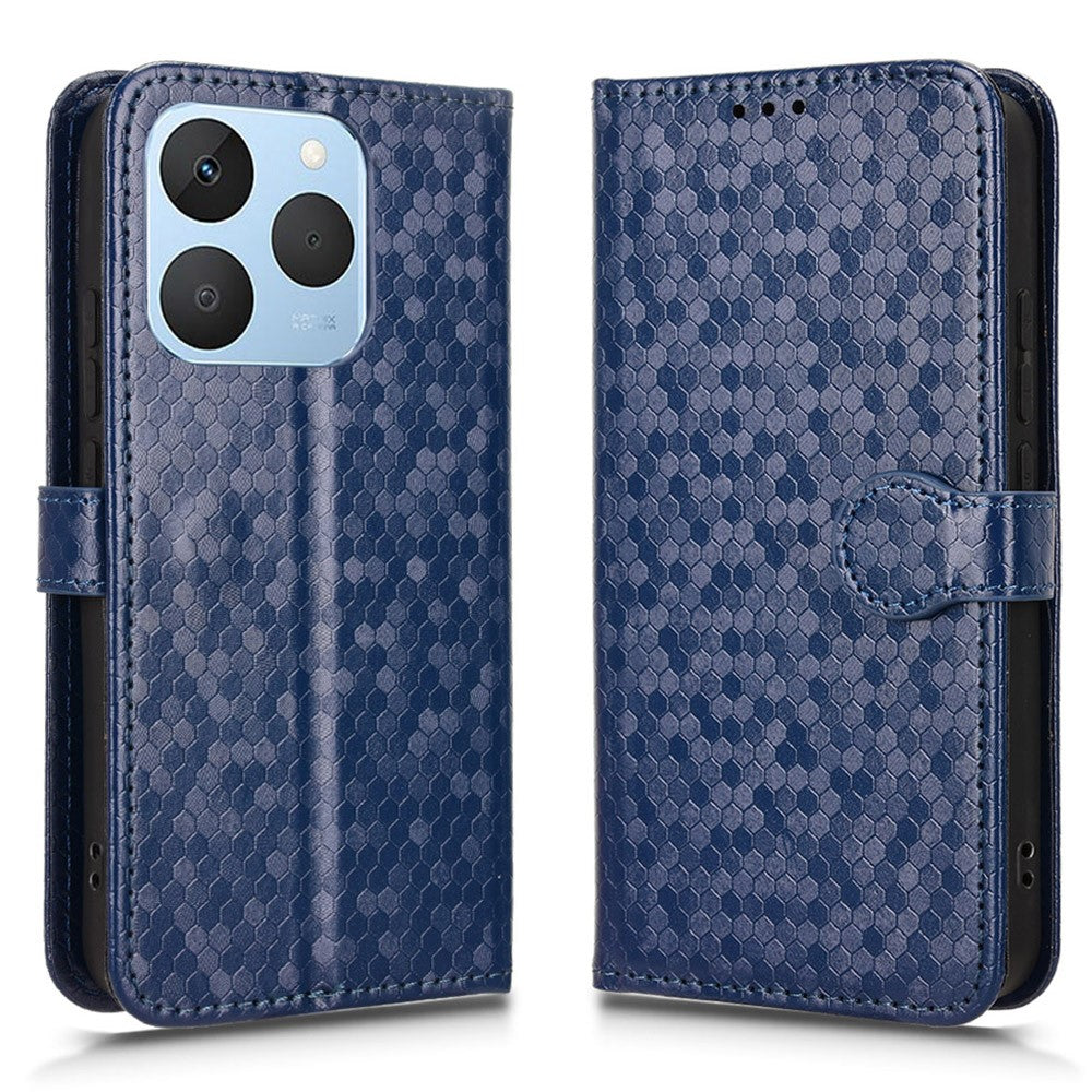 For Realme 15T 5G Wallet Case Dot Pattern Imprint PU Leather Phone Cover with Wrist Strap