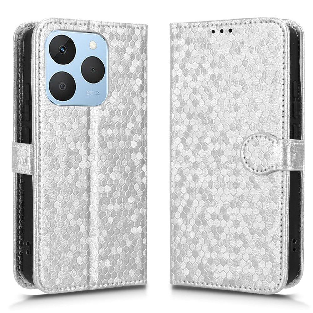 For Realme 15T 5G Wallet Case Dot Pattern Imprint PU Leather Phone Cover with Wrist Strap