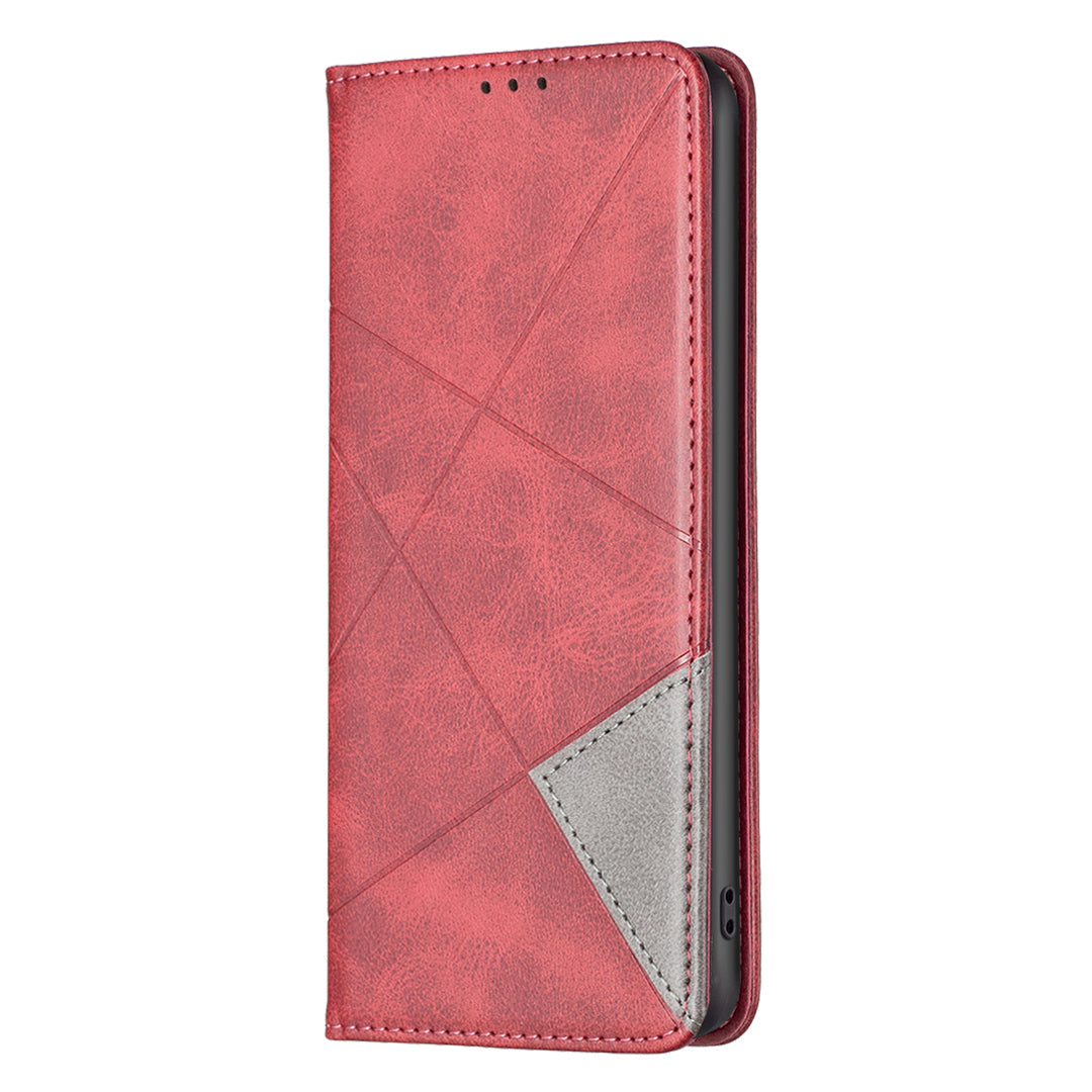 For Motorola Moto G06 4G Case Card Slots Geometry Imprint Leather Phone Cover