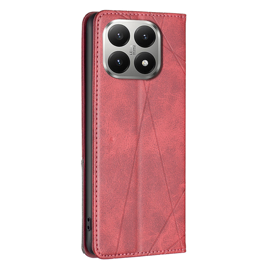 For Xiaomi 15T Case Card Slots Geometry Imprint Leather Phone Cover