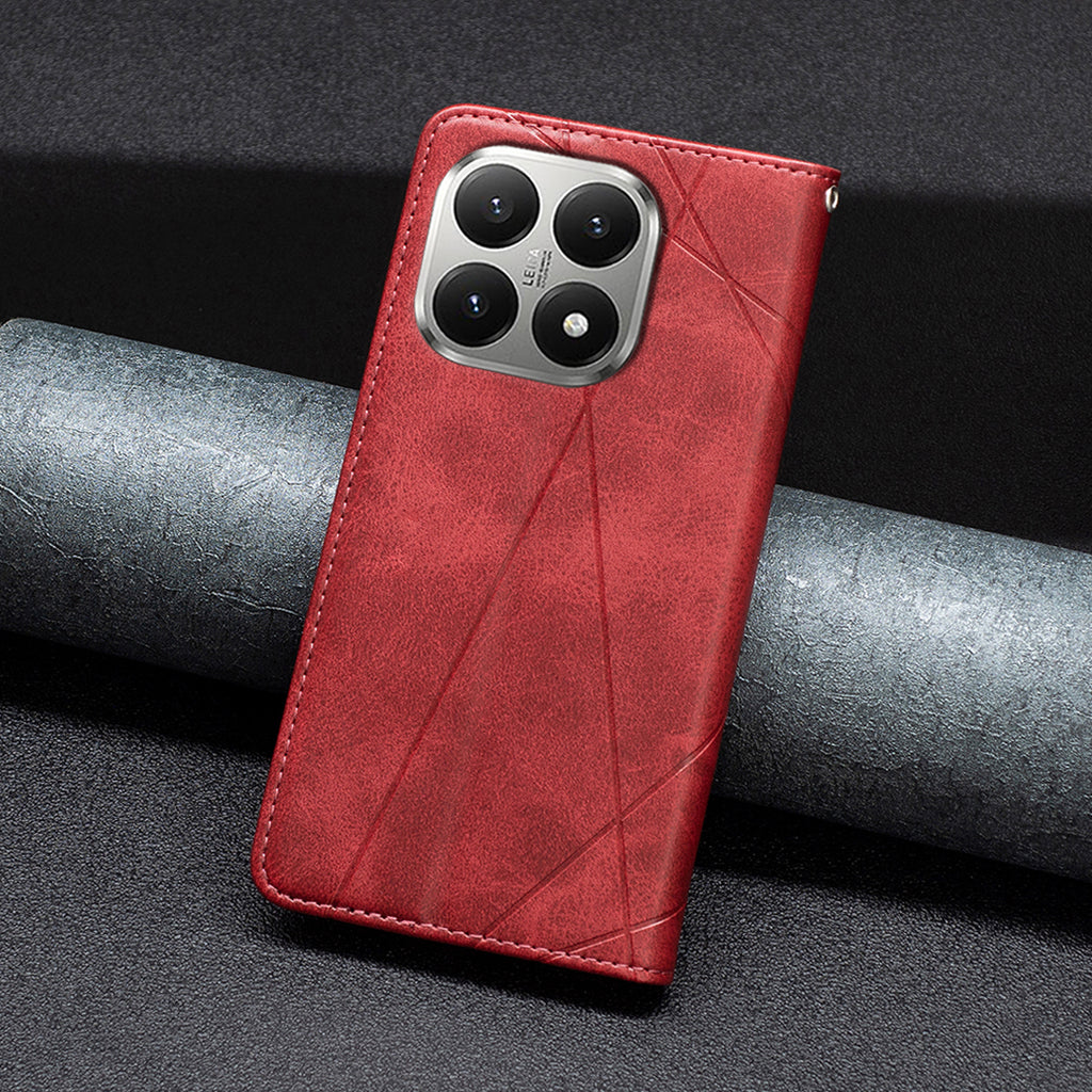 For Xiaomi 15T Case Card Slots Geometry Imprint Leather Phone Cover