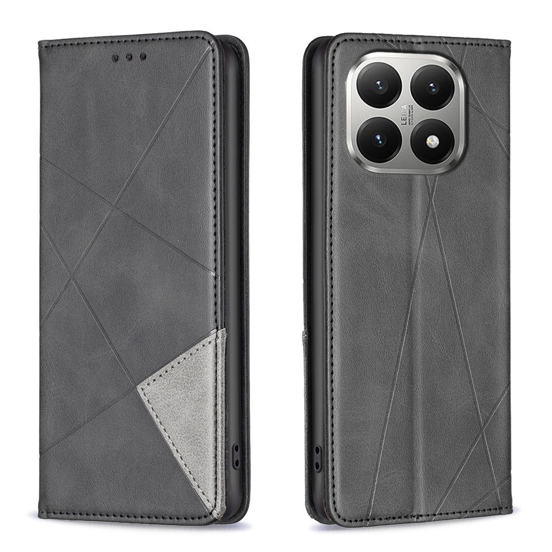 For Xiaomi 15T Case Card Slots Geometry Imprint Leather Phone Cover