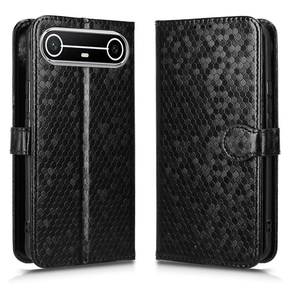 For TECNO Pova Slim 5G  /  Spark Slim 4G Wallet Case Dot Pattern Imprint PU Leather Phone Cover with Wrist Strap