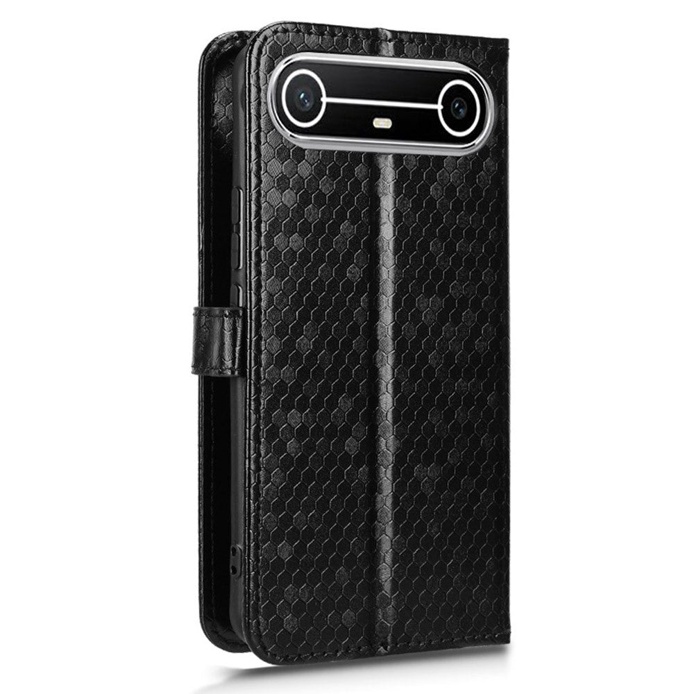 For TECNO Pova Slim 5G  /  Spark Slim 4G Wallet Case Dot Pattern Imprint PU Leather Phone Cover with Wrist Strap