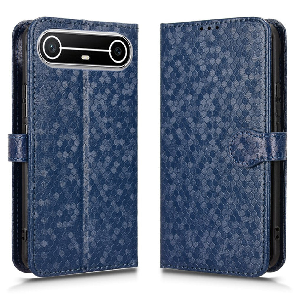 For TECNO Pova Slim 5G  /  Spark Slim 4G Wallet Case Dot Pattern Imprint PU Leather Phone Cover with Wrist Strap