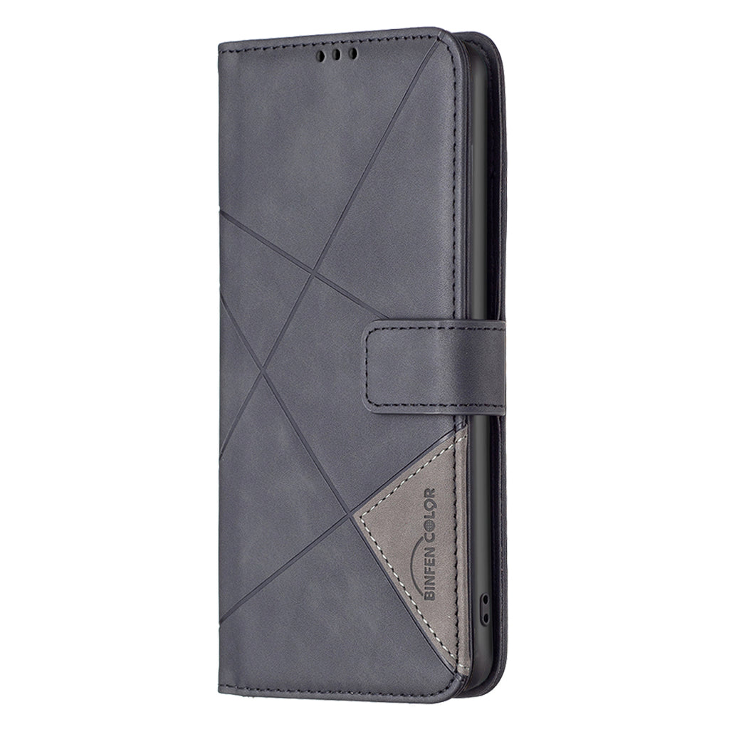 For Xiaomi 15T Phone Case BINFEN COLOR Wallet Stand Geometry Imprinted Leather Cover