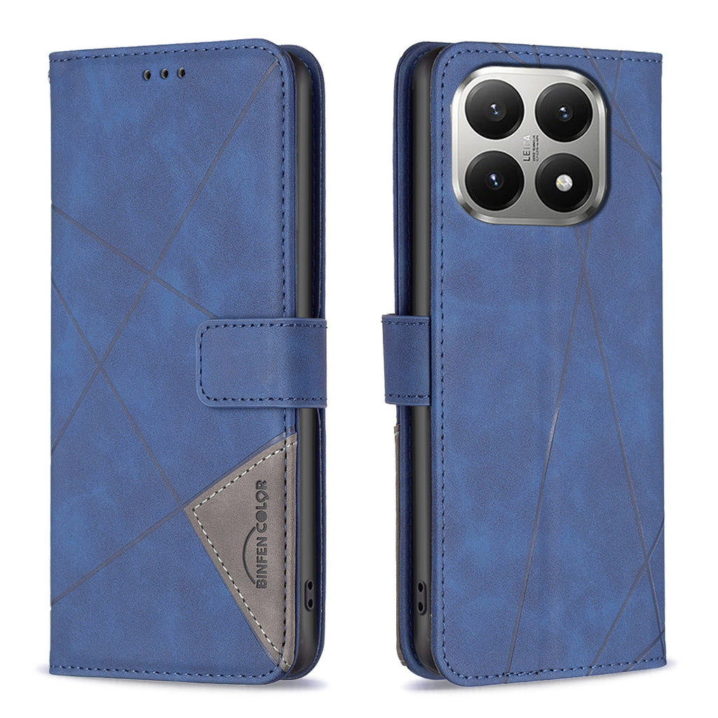 Funda de piel con estampado geométrico para Xiaomi 15T, marca BINFEN COLOR, tipo cartera, con soporte.