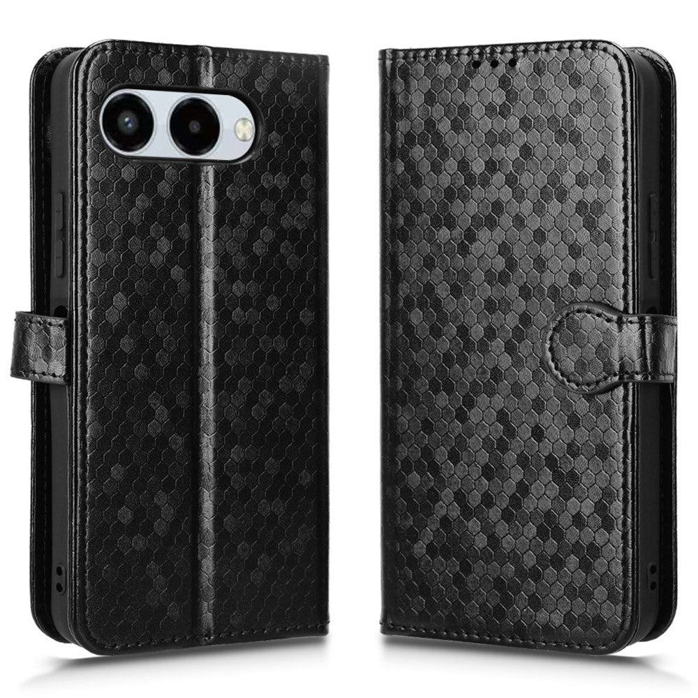 For T-Mobile REVVL 8  /  T Phone 3 Wallet Case Dot Pattern Imprint PU Leather Phone Cover with Wrist Strap