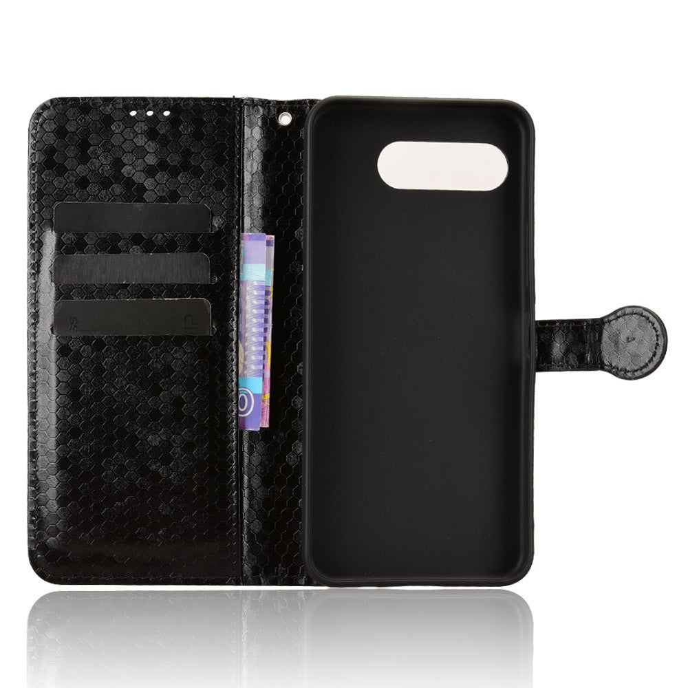 For T-Mobile REVVL 8  /  T Phone 3 Wallet Case Dot Pattern Imprint PU Leather Phone Cover with Wrist Strap