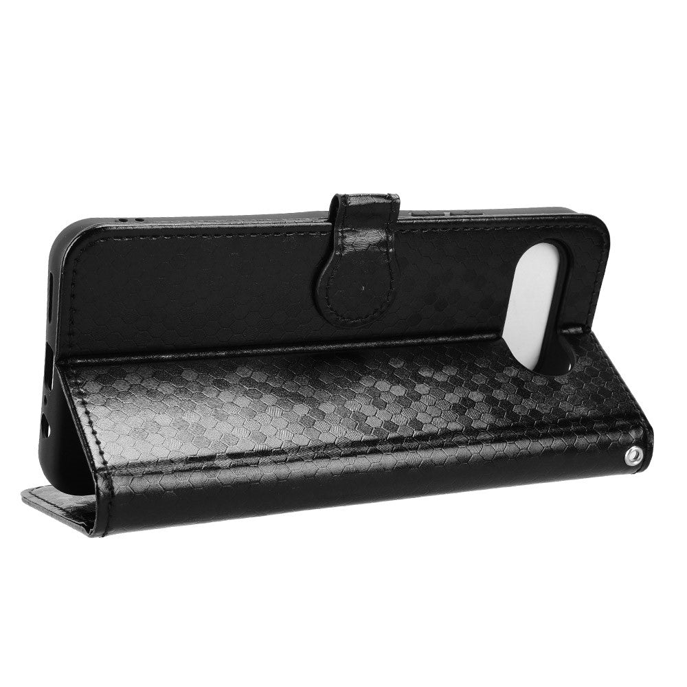 For T-Mobile REVVL 8  /  T Phone 3 Wallet Case Dot Pattern Imprint PU Leather Phone Cover with Wrist Strap