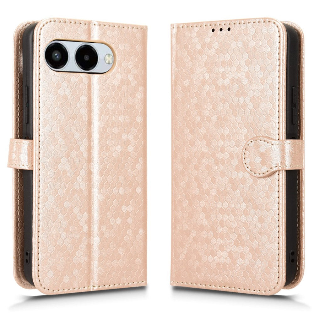 For T-Mobile REVVL 8  /  T Phone 3 Wallet Case Dot Pattern Imprint PU Leather Phone Cover with Wrist Strap