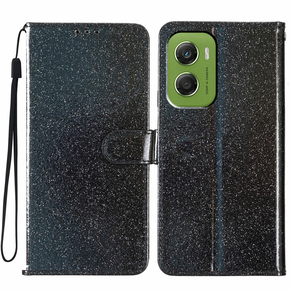 Funda tipo cartera para Motorola Moto G06 4G, brillante, antirrayas, de cuero, con soporte y correa.