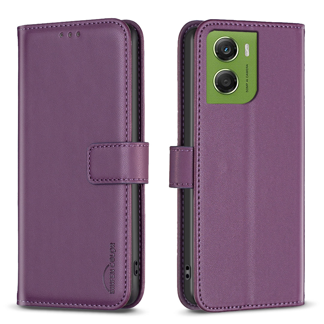 For Motorola Moto G06 4G Phone Case BINFEN COLOR BF17 Wallet Folio Flip Leather Cover