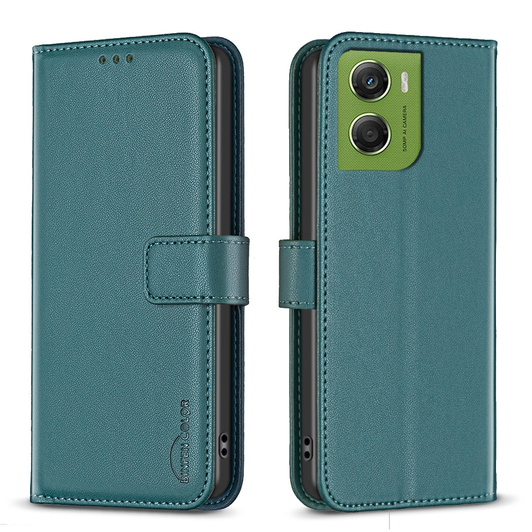 For Motorola Moto G06 4G Phone Case BINFEN COLOR BF17 Wallet Folio Flip Leather Cover