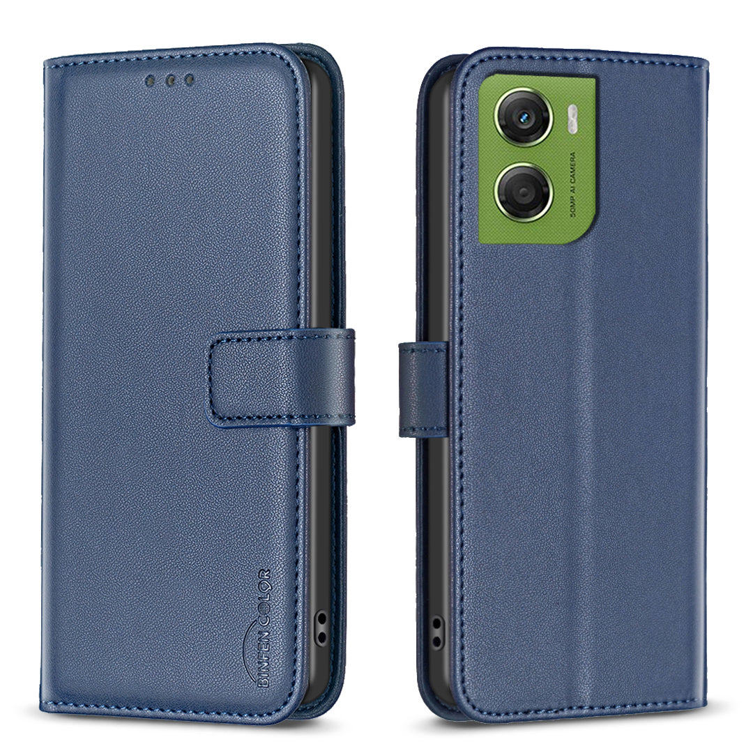 For Motorola Moto G06 4G Phone Case BINFEN COLOR BF17 Wallet Folio Flip Leather Cover