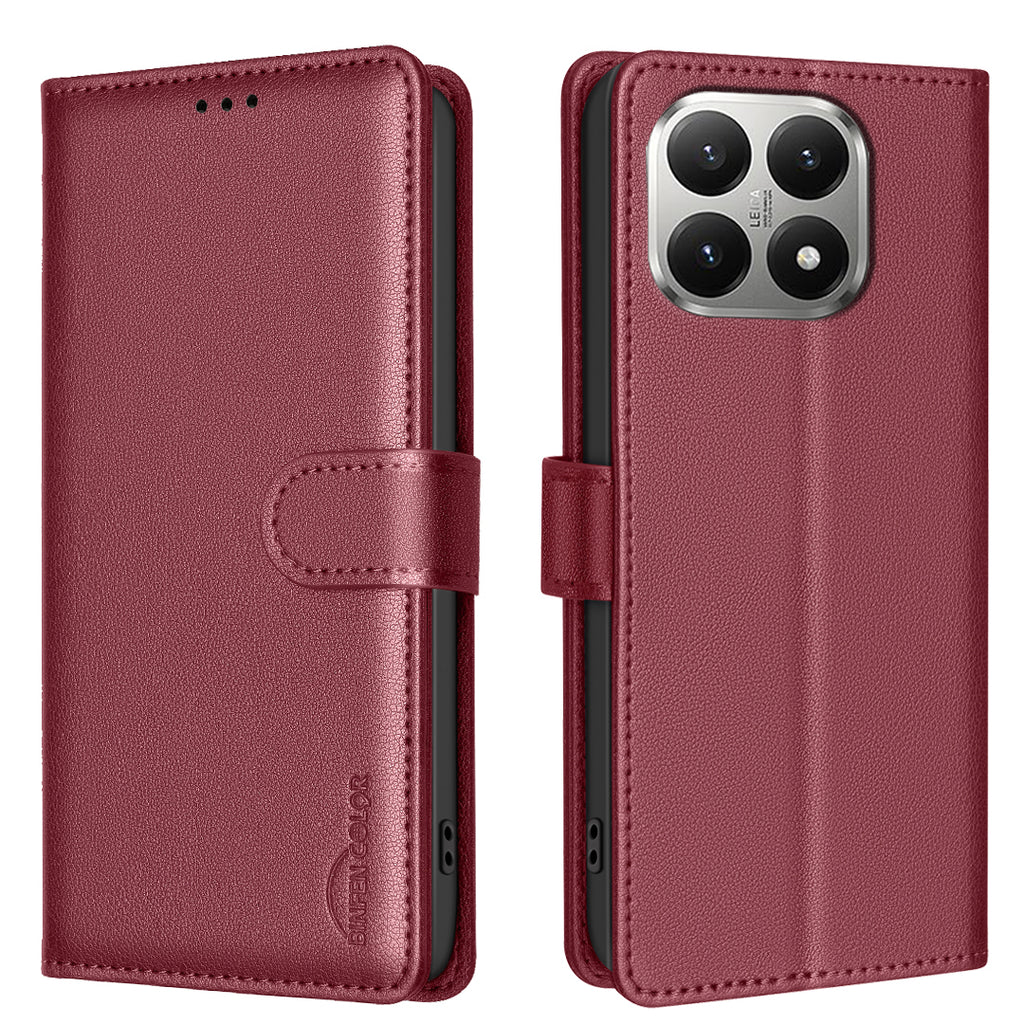 For Xiaomi 15T Leather Case BINFEN COLOR BF32 Wallet RFID Blocking Phone Cover