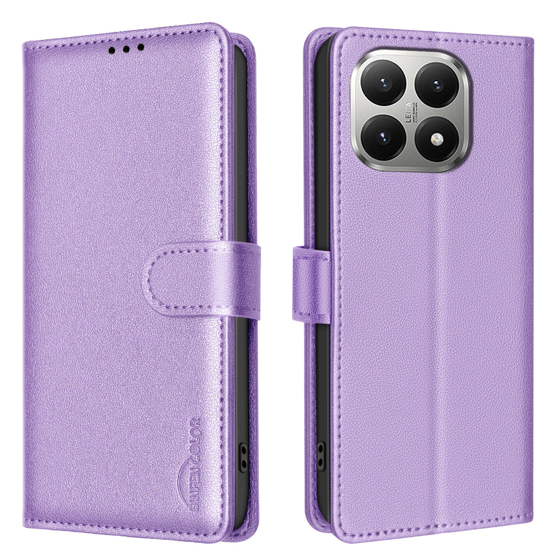 For Xiaomi 15T Leather Case BINFEN COLOR BF32 Wallet RFID Blocking Phone Cover