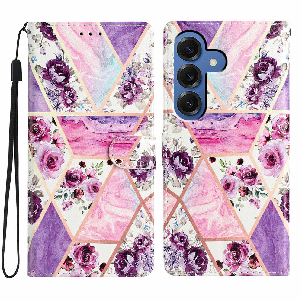 For Samsung Galaxy S26 / S26 Pro Wallet Case PU Leather Pattern Printing Stand Phone Cover with Strap