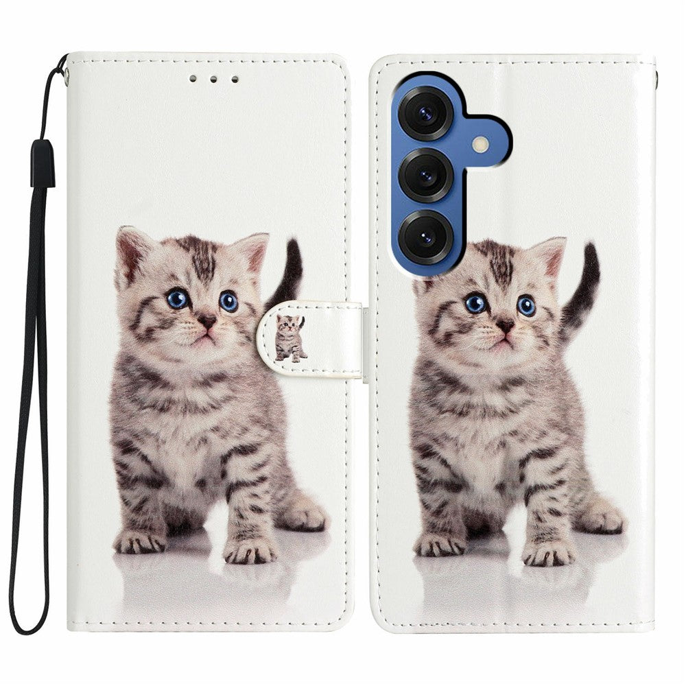 Funda tipo cartera para Samsung Galaxy S26 / S26 Pro, de piel sintética con estampado, soporte y correa.
