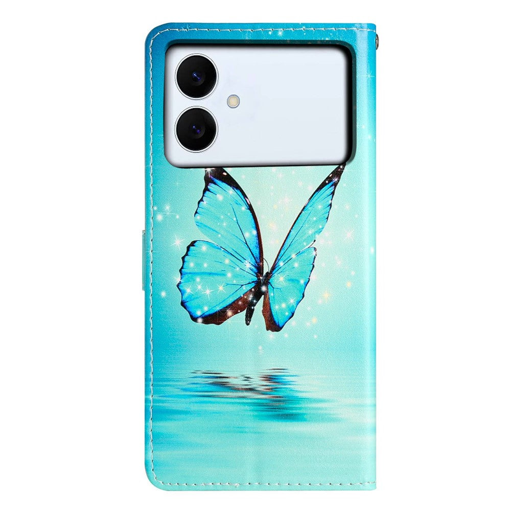 For Samsung Galaxy S26 Edge Wallet Case PU Leather Pattern Printing Stand Phone Cover with Strap