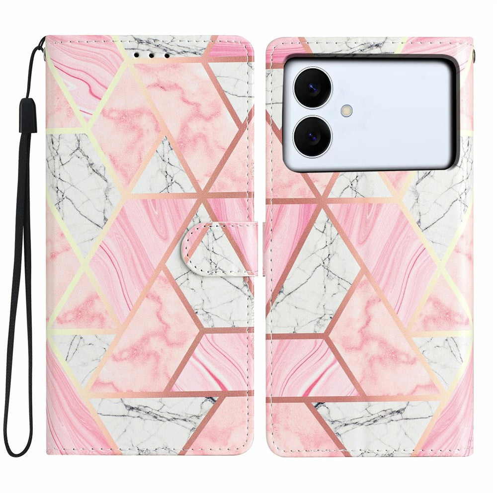 For Samsung Galaxy S26 Edge Wallet Case PU Leather Pattern Printing Stand Phone Cover with Strap