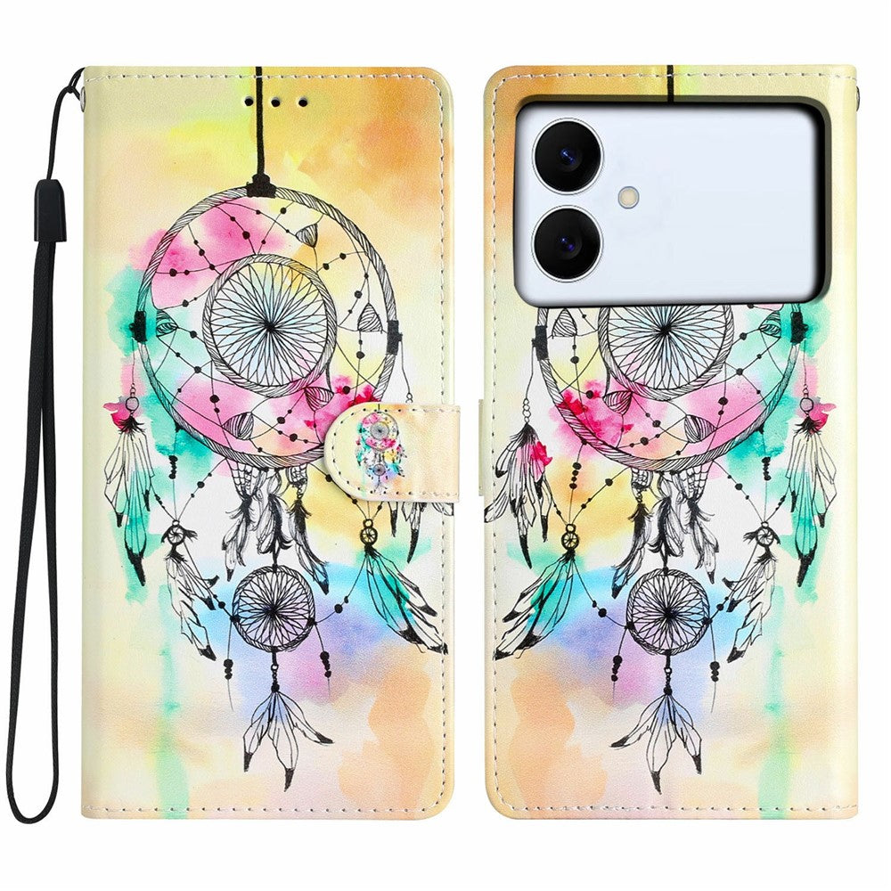 For Samsung Galaxy S26 Edge Wallet Case PU Leather Pattern Printing Stand Phone Cover with Strap