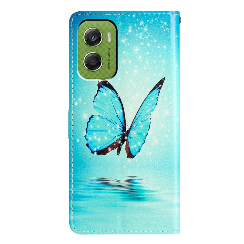 For Motorola Moto G06 4G Wallet Case PU Leather Pattern Printing Stand Phone Cover with Strap