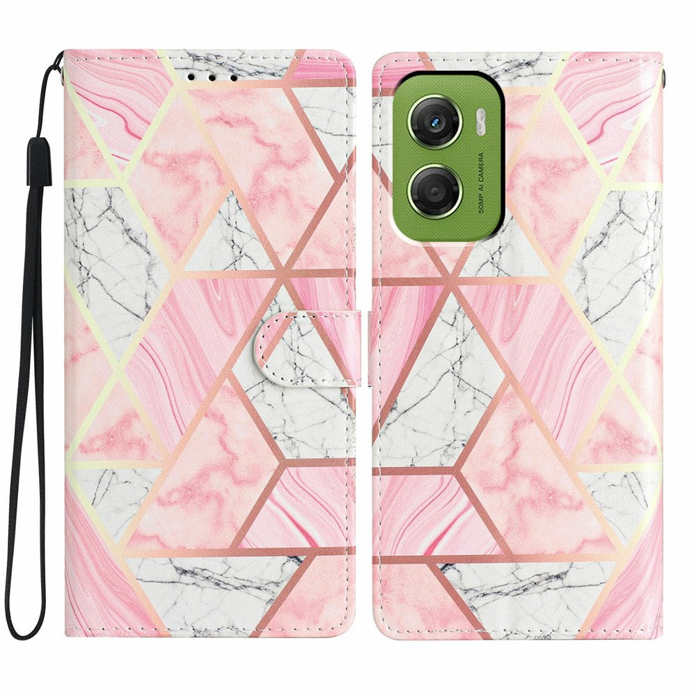 For Motorola Moto G06 4G Wallet Case PU Leather Pattern Printing Stand Phone Cover with Strap