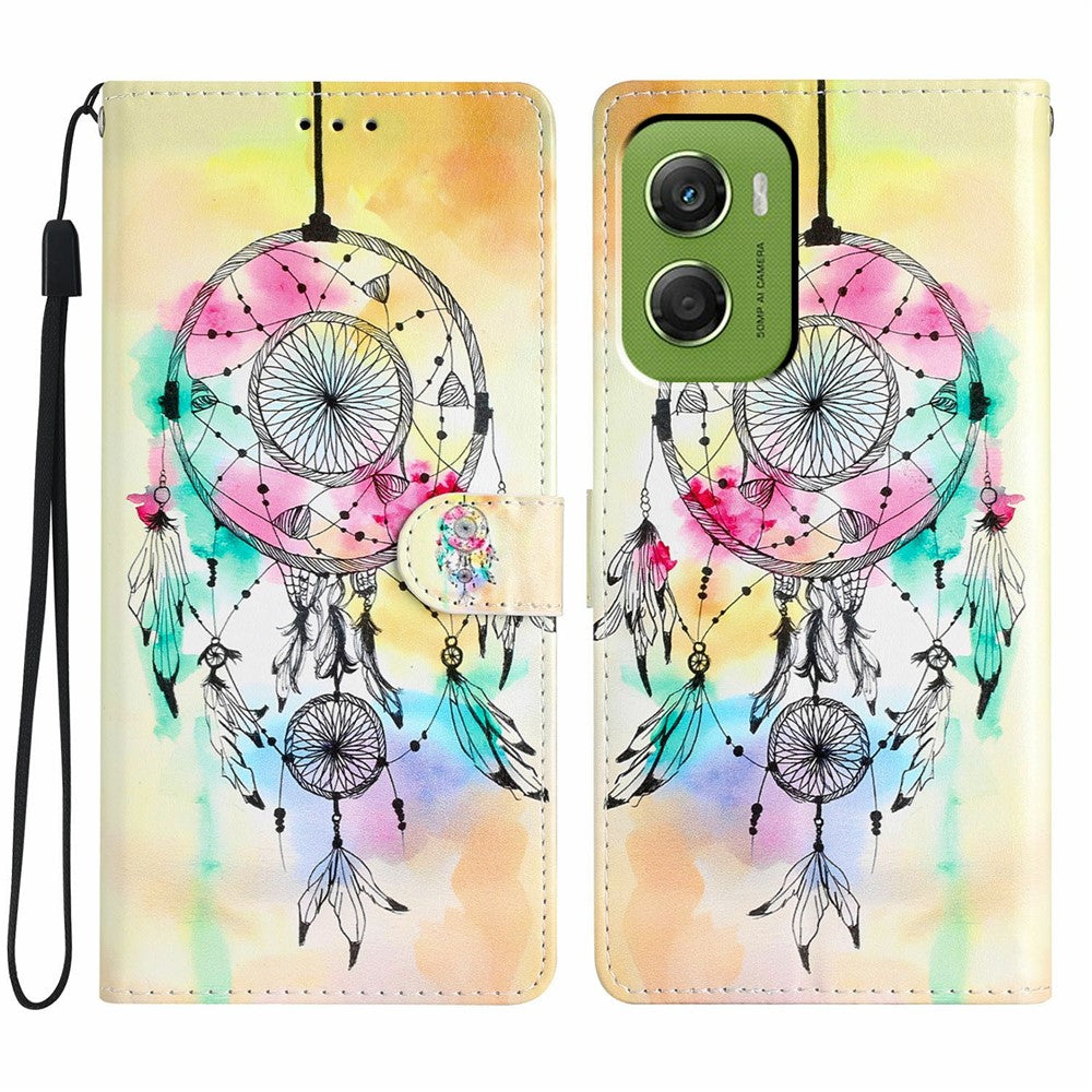 For Motorola Moto G06 4G Wallet Case PU Leather Pattern Printing Stand Phone Cover with Strap