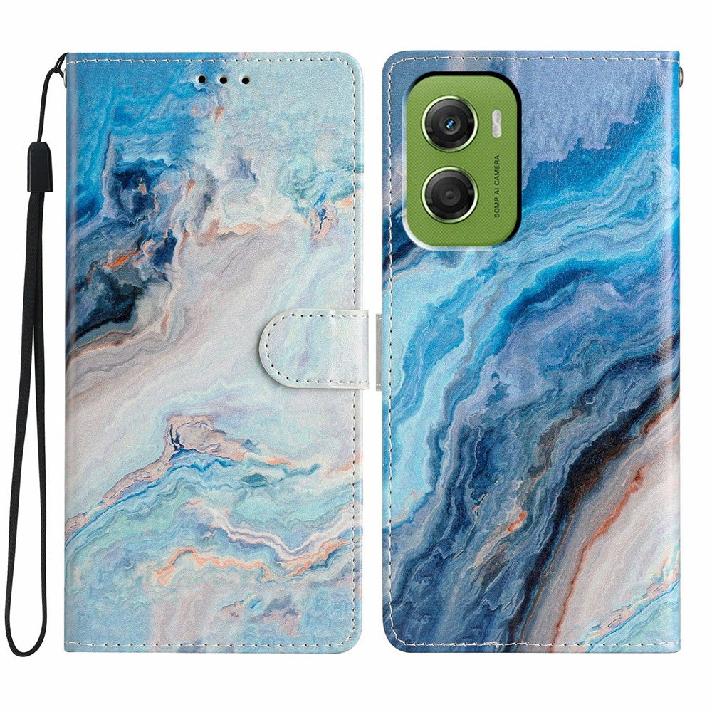 Funda tipo cartera para Motorola Moto G06 4G, de piel sintética con estampado, soporte y correa.