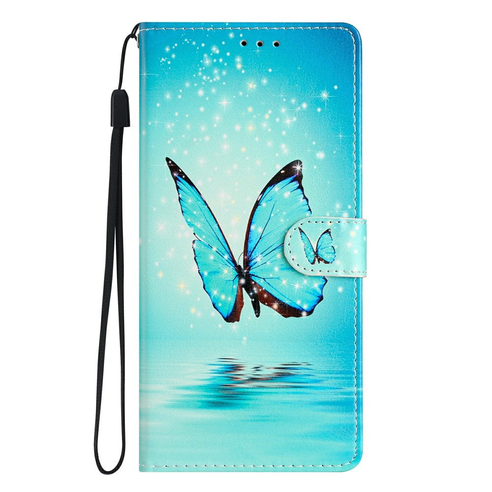 For Samsung Galaxy S26 Ultra Wallet Case PU Leather Pattern Printing Stand Phone Cover with Strap