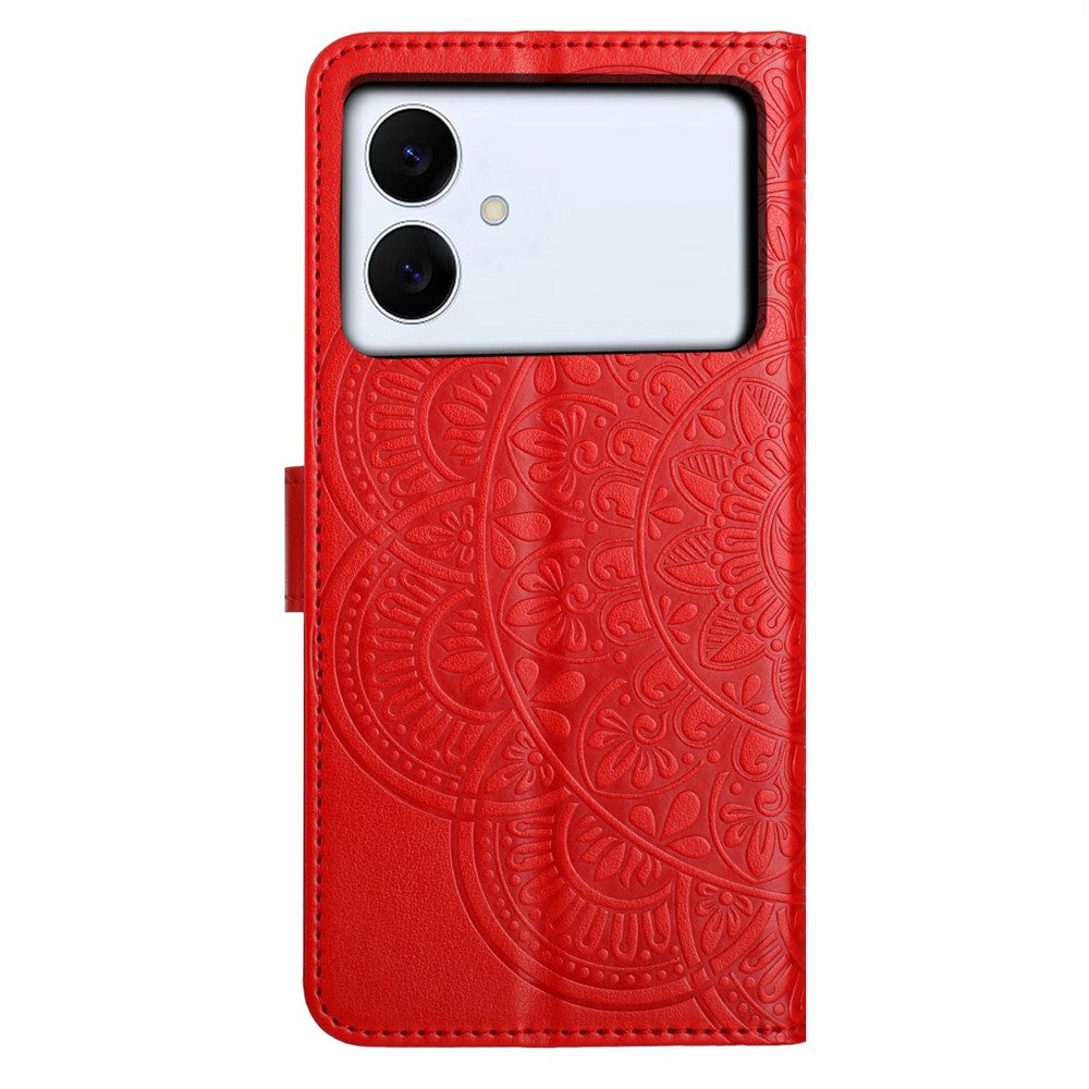 For Samsung Galaxy S26 Edge Leather Case with Card Slots Mandala Pattern Phone Cover Stand