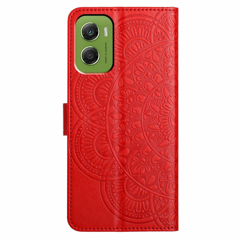 For Motorola Moto G06 4G Leather Case with Card Slots Mandala Pattern Phone Cover Stand