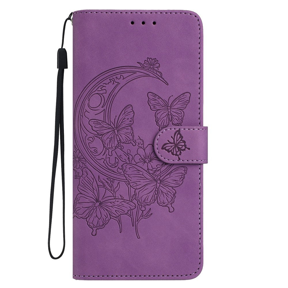 For Samsung Galaxy S26 Ultra Case Butterfly Flower Imprinted PU Leather Wallet Stand Phone Cover