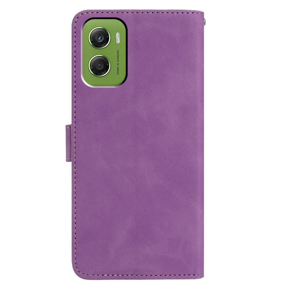 For Motorola Moto G06 4G Case Butterfly Flower Imprinted PU Leather Wallet Stand Phone Cover