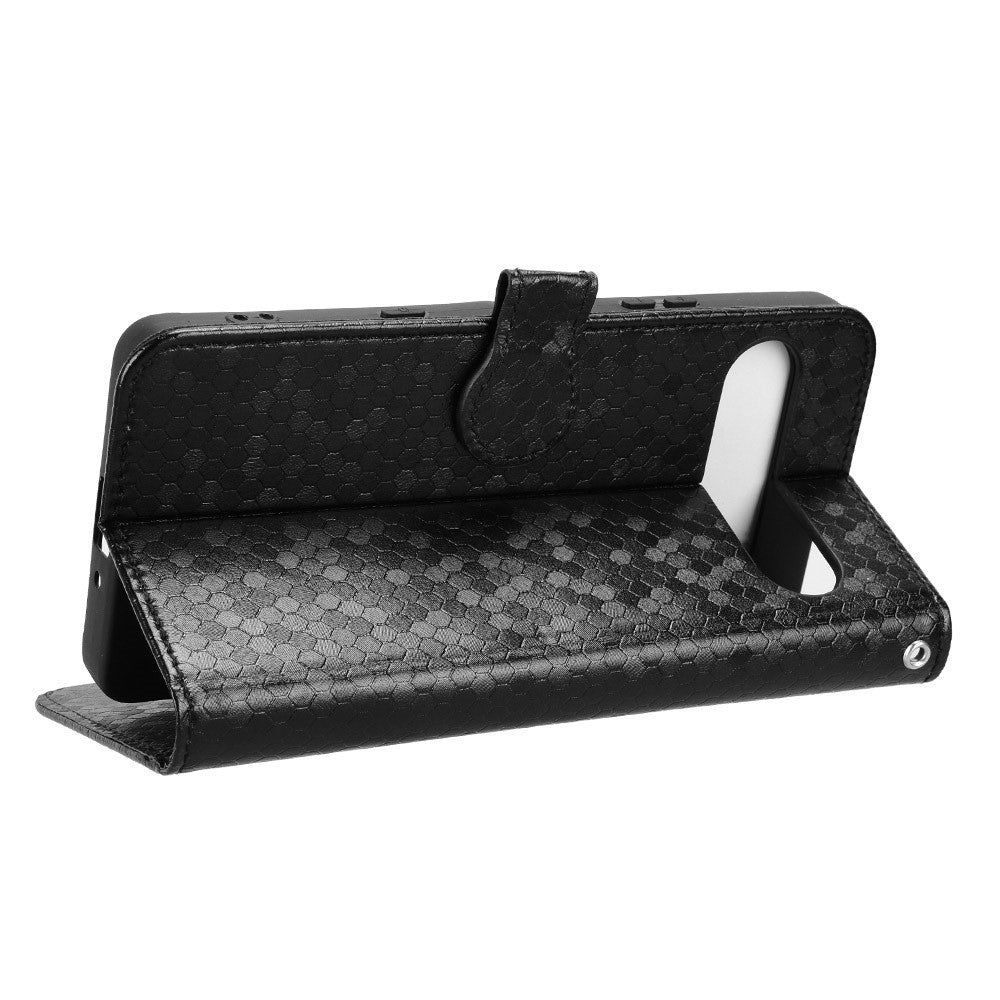 For Sony Xperia 10 VII Wallet Case Dot Pattern Imprint PU Leather Phone Cover with Wrist Strap