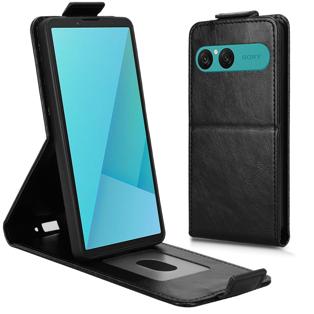For Sony Xperia 10 VII Stand Case Magnetic Clasp Vertical Flip Leather Phone Cover with Card Holder