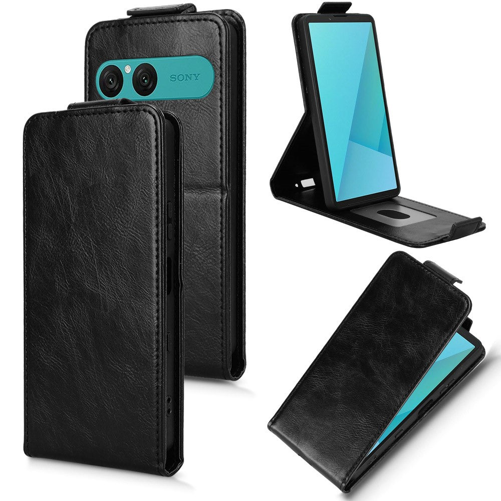 For Sony Xperia 10 VII Stand Case Magnetic Clasp Vertical Flip Leather Phone Cover with Card Holder